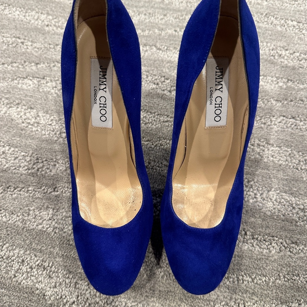 Jimmy Choo Royal Blue Suede Heels